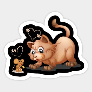 Cat and Rat - Cat and Mouse Sticker